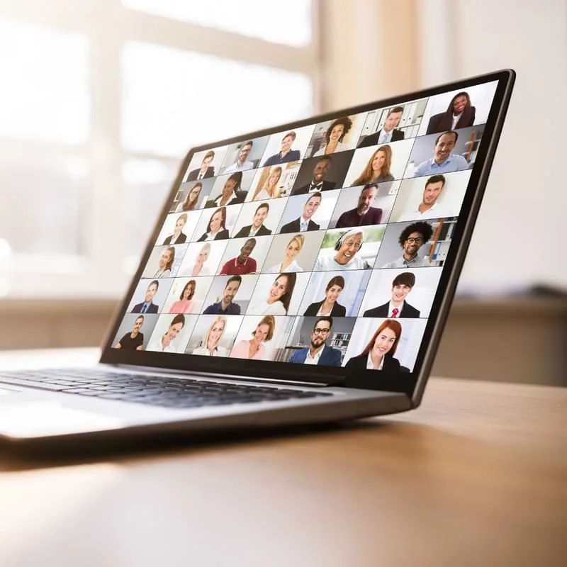 El grupo de meditación reunido en Zoom